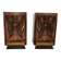 Pair of 1930s Art Deco bedside tables in walnut burl with marble top