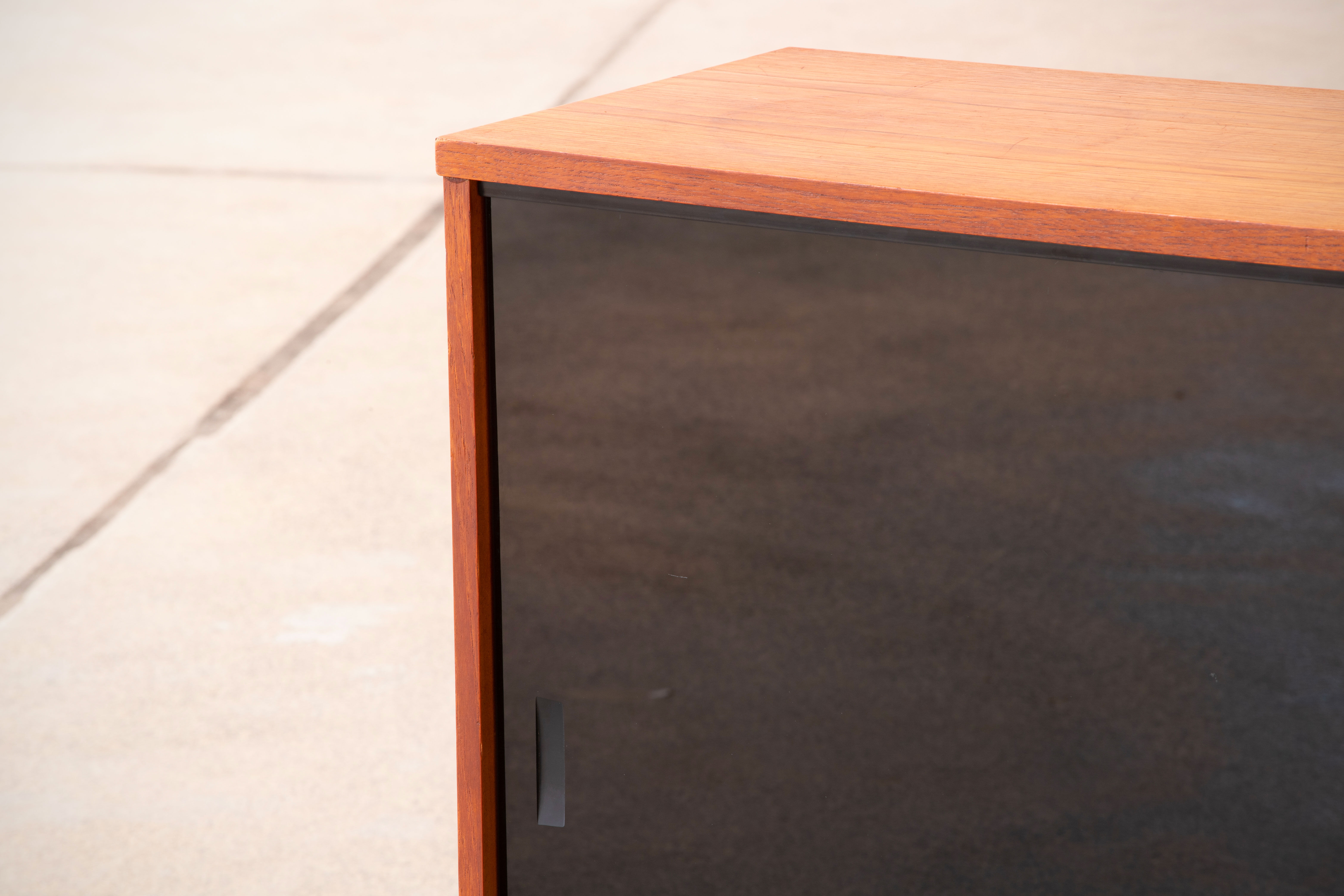 Vintage teak and glass sideboard 114cm