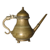 Verseuse, aiguière ou théière ethnique, ancienne, en bronze, Inde, 32x25cm