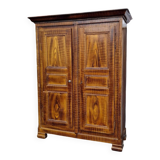 18th century Franc Comtoise wardrobe, lacquered in faux wood