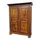 18th century Franc Comtoise wardrobe, lacquered in faux wood