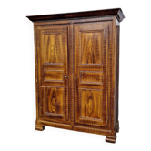 18th century Franc Comtoise wardrobe, lacquered in faux wood