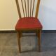 BAUMANN bistro chair in wood and red faux leather