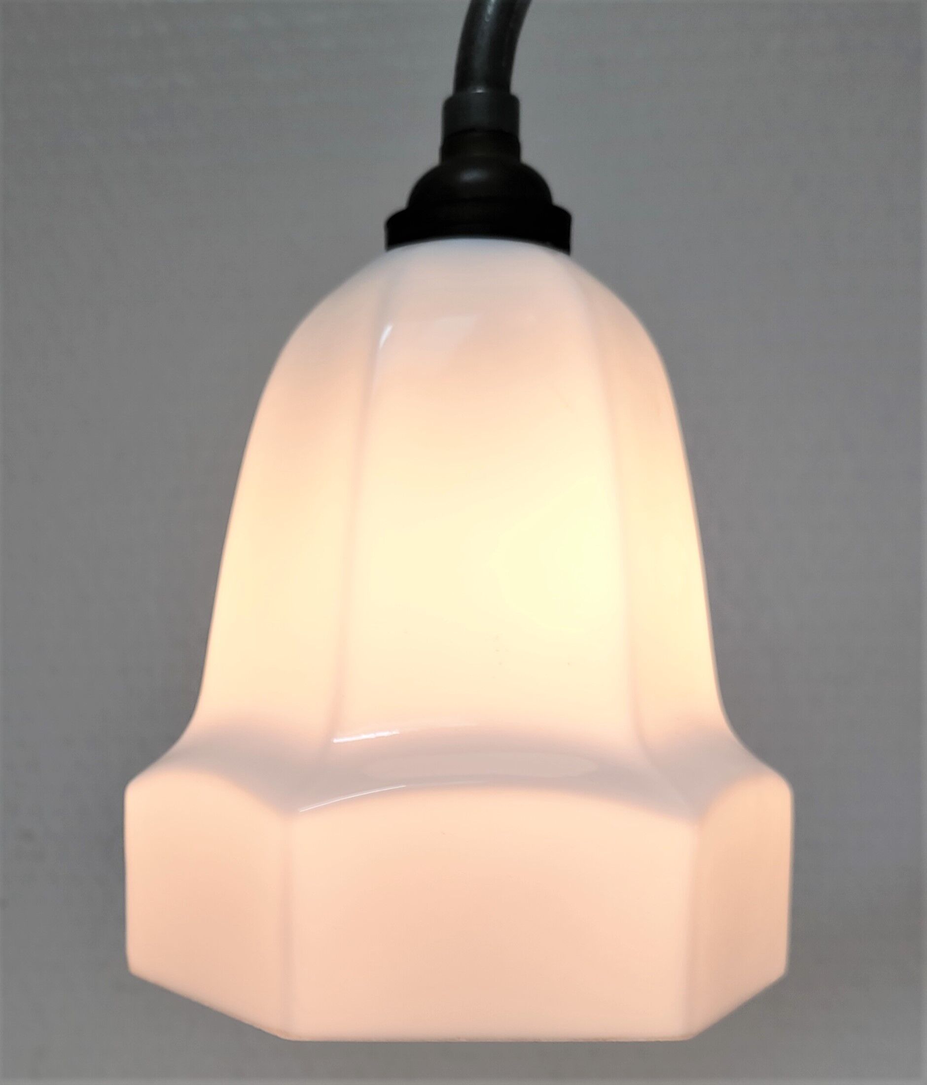 Art deco lamp silver and opaline brass