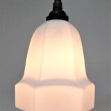 Art deco lamp silver and opaline brass