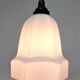 Lampe art déco laiton argenté et opaline