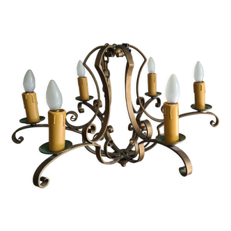 6-spoke metal chandelier