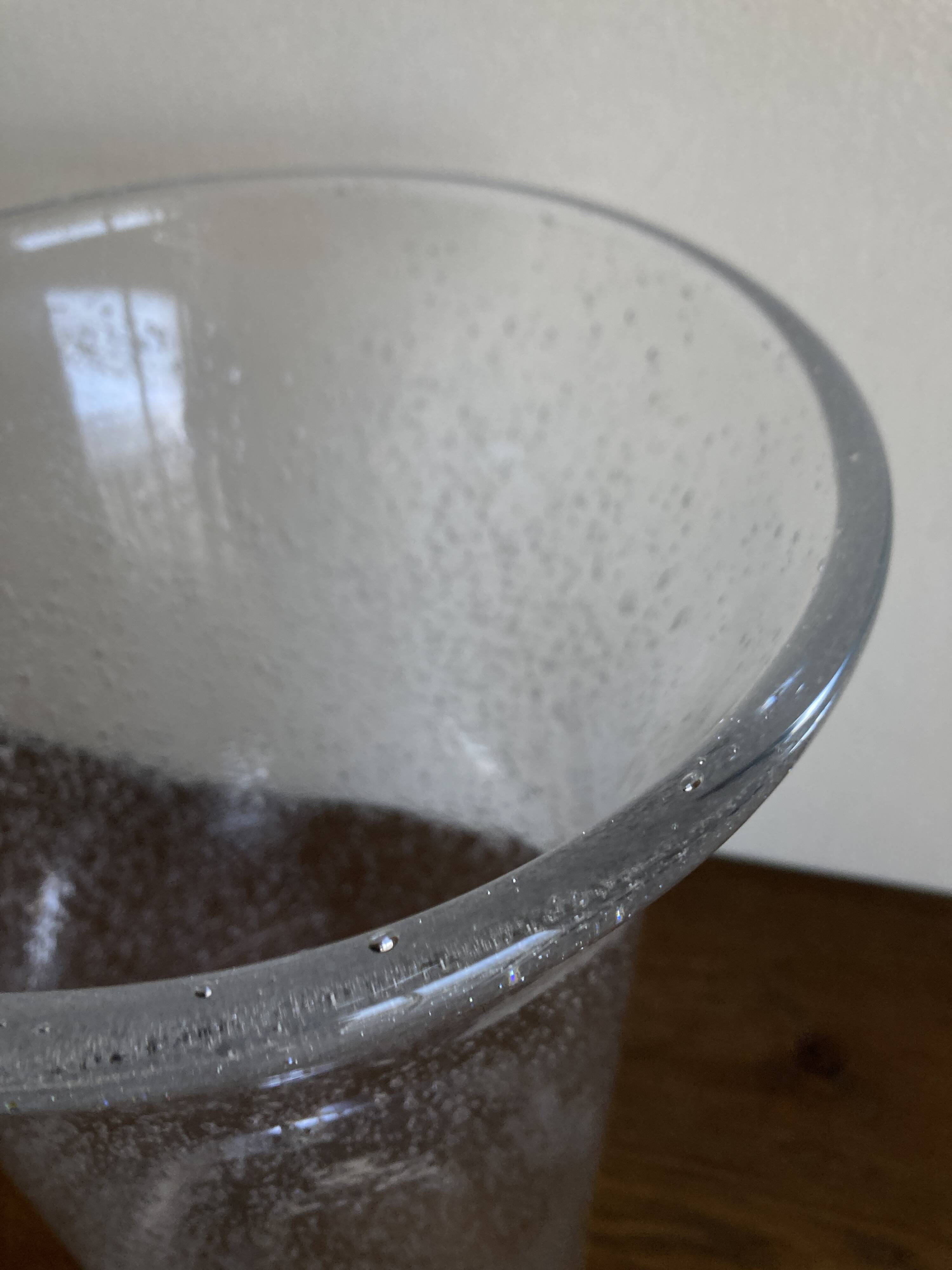 1970 XXXL vase in solid bubbled glass H33cm