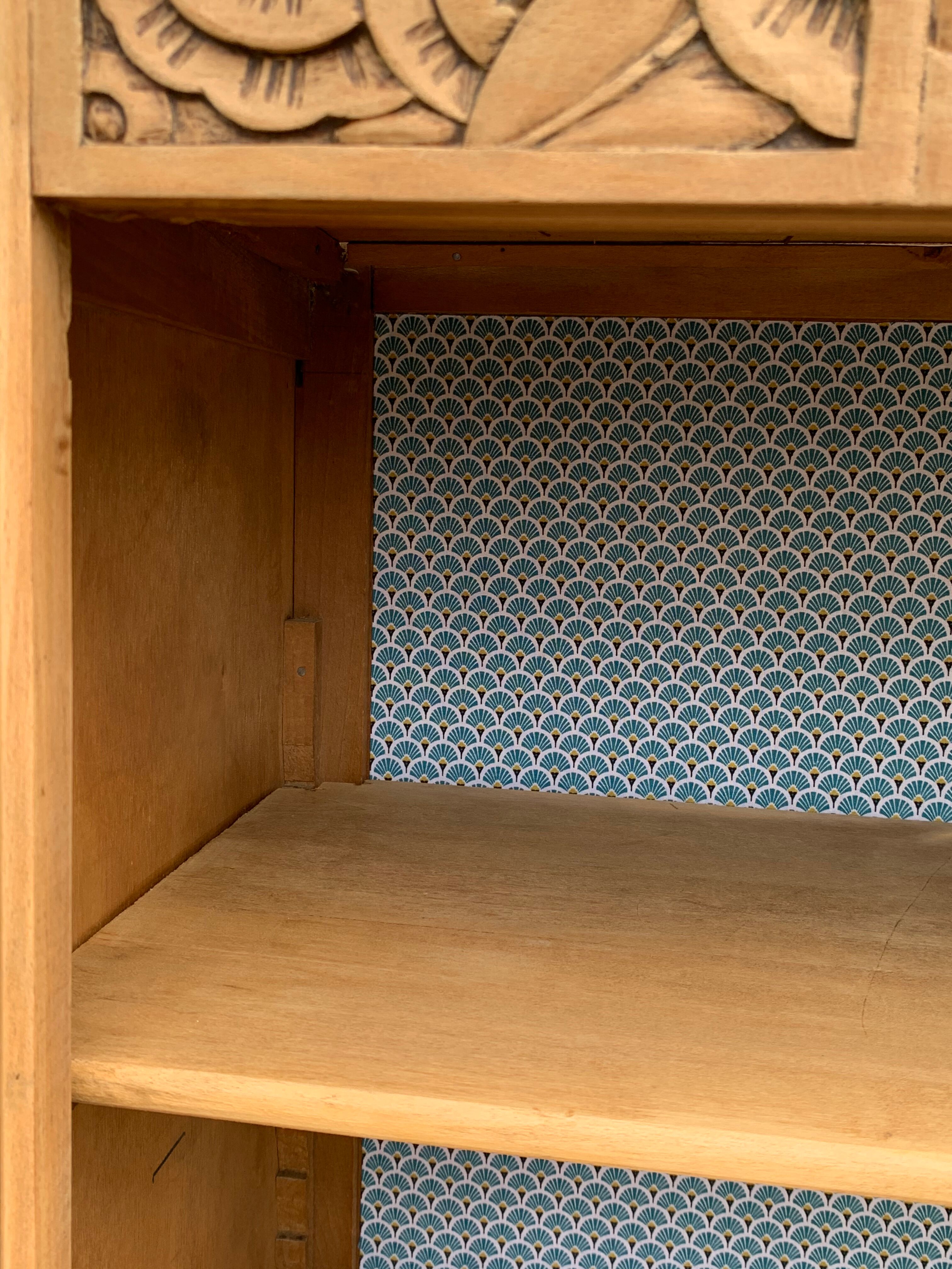 Art deco glass-glazed parisian wardrobe