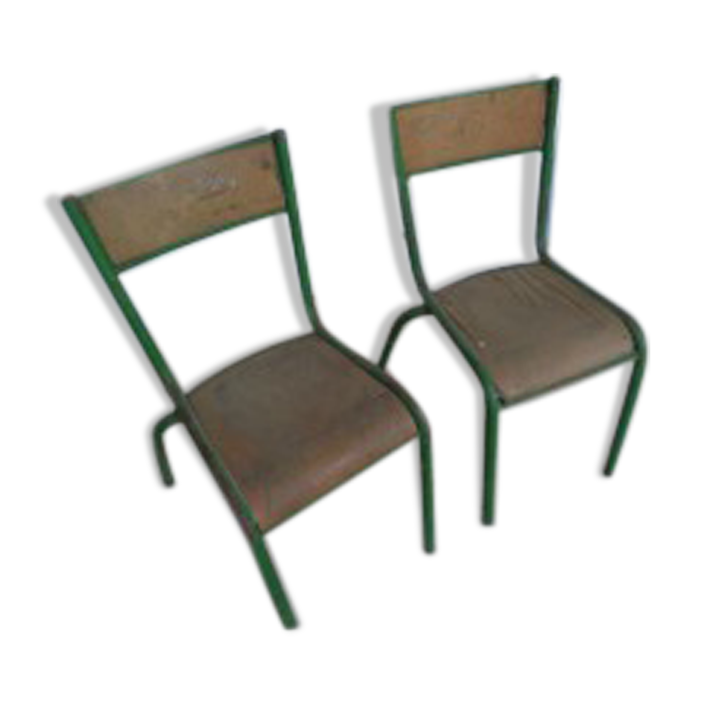 Lot de chaises en métal et bois