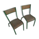 Lot de chaises en métal et bois