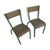Lot de chaises en métal et bois