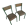 Lot de chaises en métal et bois