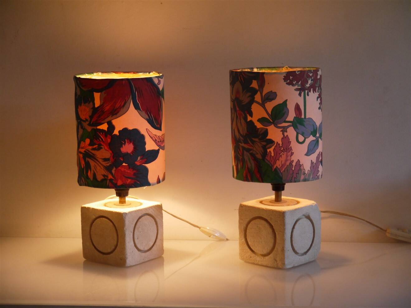 Pair of lamps made of Gard stone, 1970.