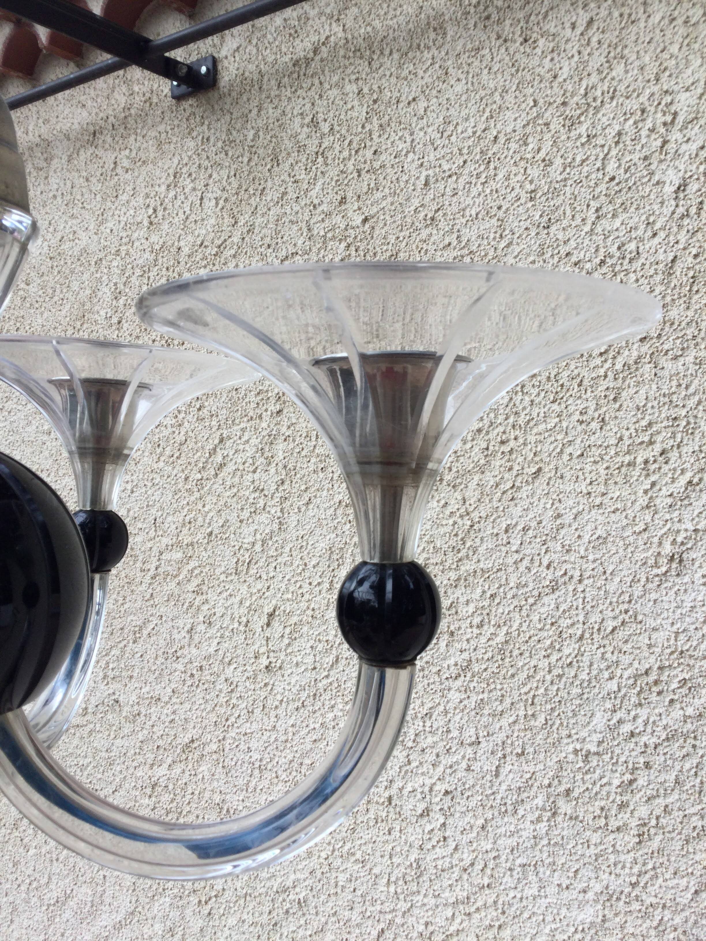 Art deco chandelier Murano glass