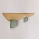 Pair of vintage brass and glass wall lights, France 1970.