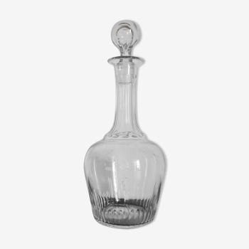 Antique wine decanter in worked glass