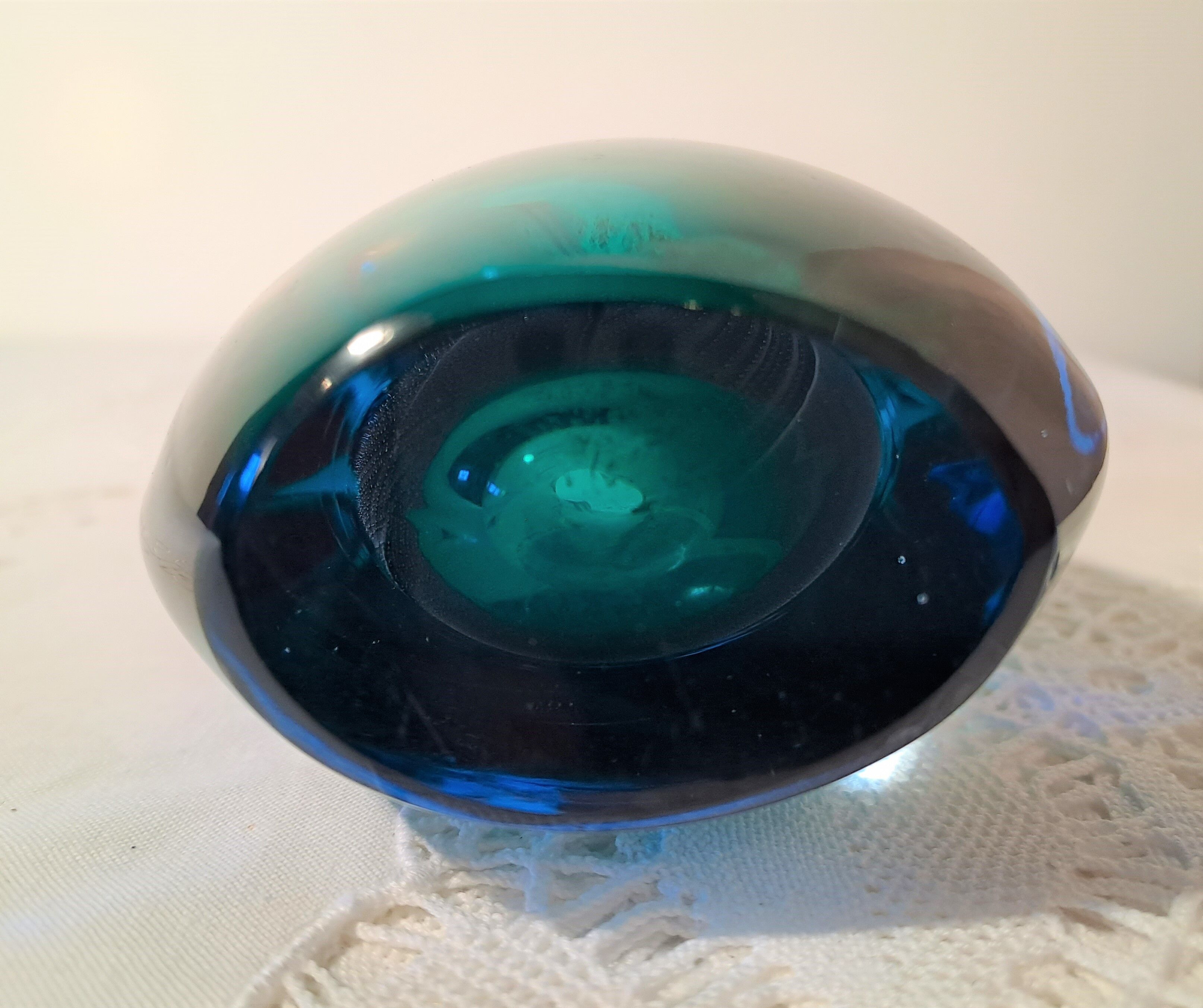 Murano vase with sliced neck by Flavio Poli