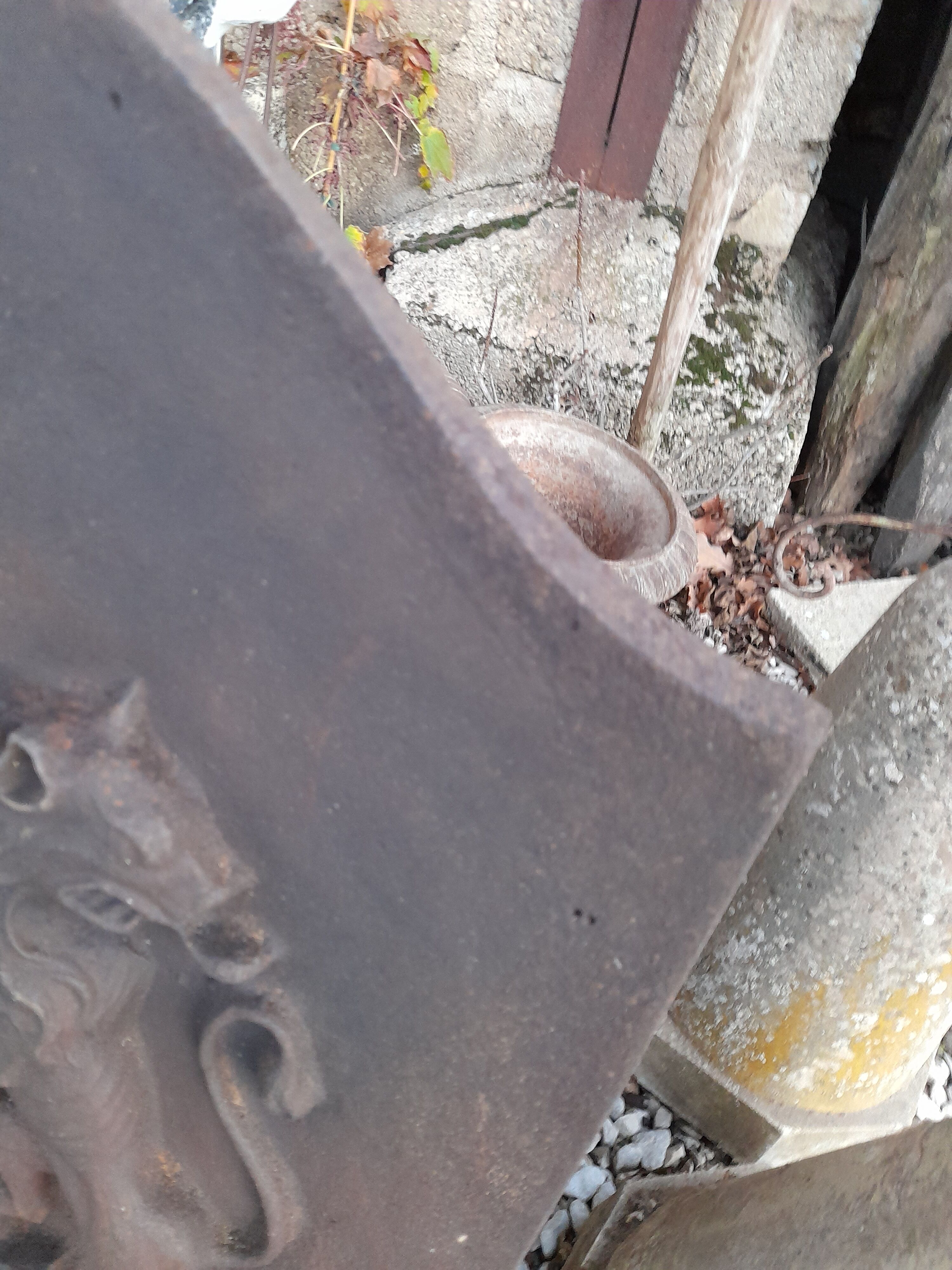Plaque of chimney in fonte decorations with lions