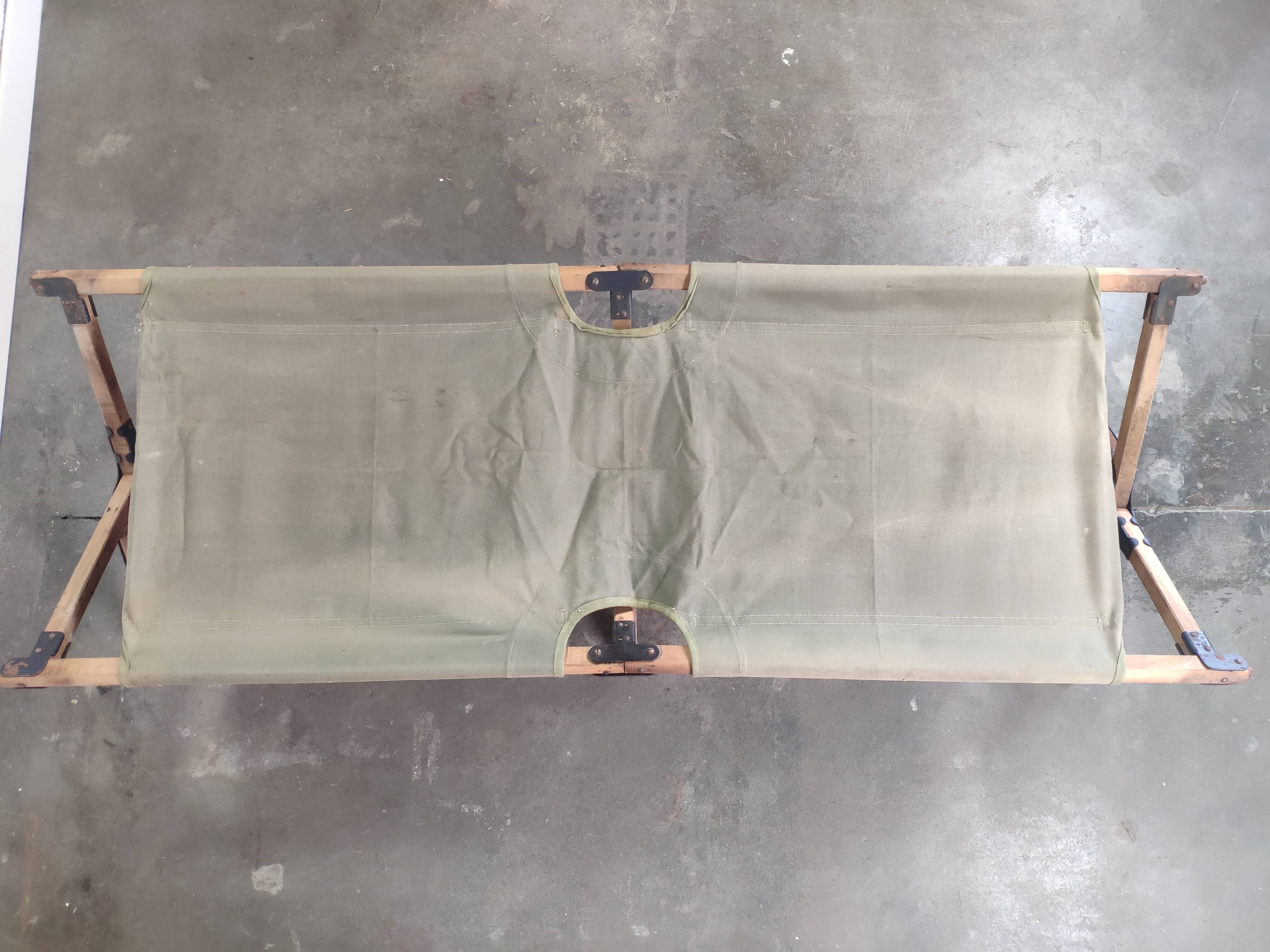 Military folding camp bed