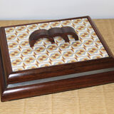 Old wooden box and art-deco metal