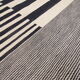 Black cream wool kilim handmade flat woven area rug- 177x232cm