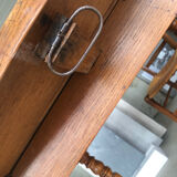 Round wooden table (4/6 people) with 4 straw chairs