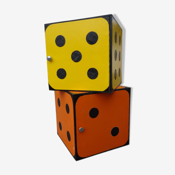 Vintage playing dice storage cabinet