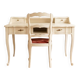 Ensemble bureau secrétaire rétro et sa chaise en bois beige