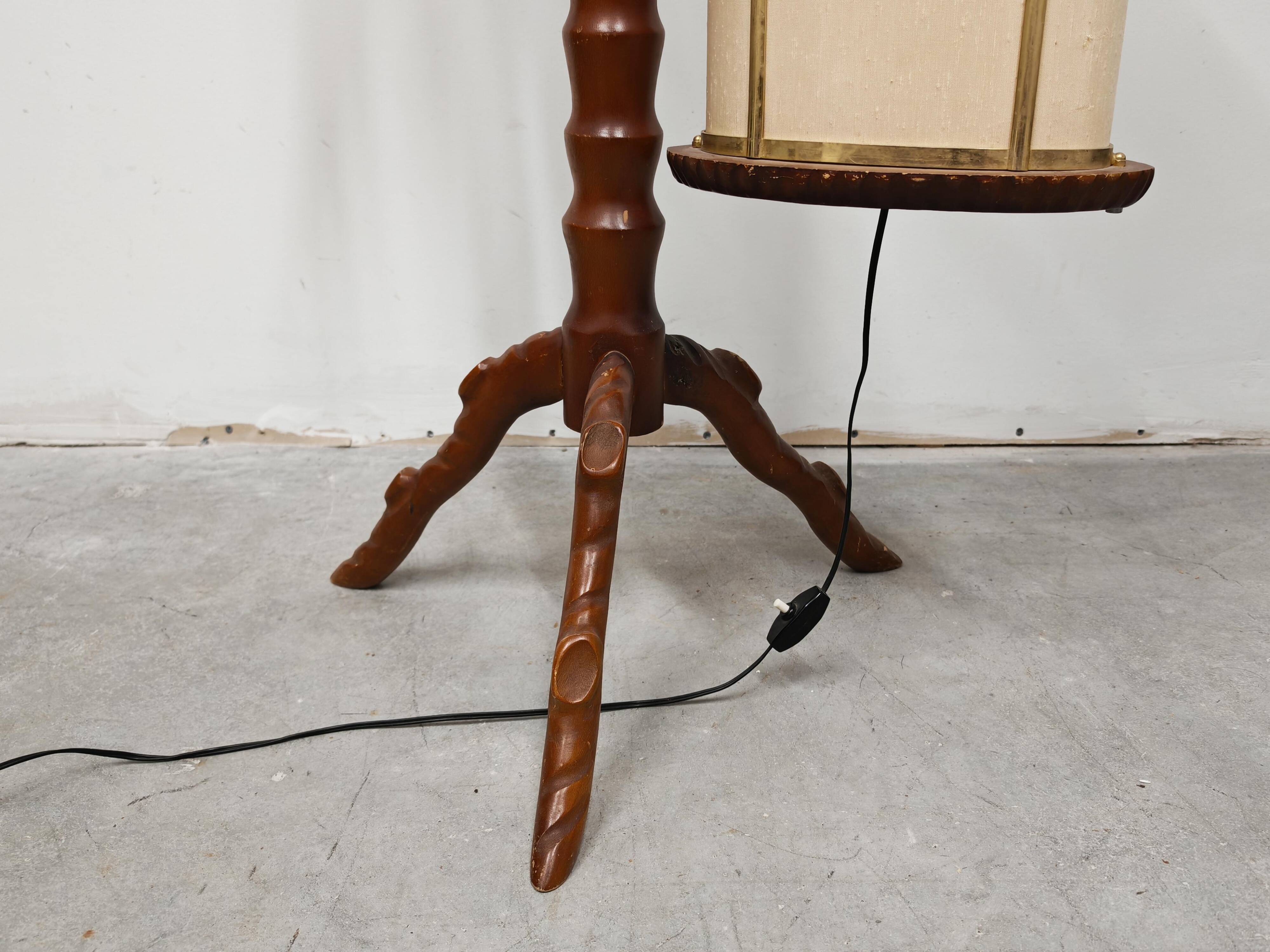 Mid Century Modern "Parrot" floor lamp attributed to Aldo Tura, 1950s.