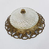 Golden mount and glass globe ceiling light