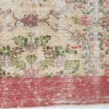 5x8 Pale Red & Cream Floral Pattern Vintage Rug, 144x250Cm