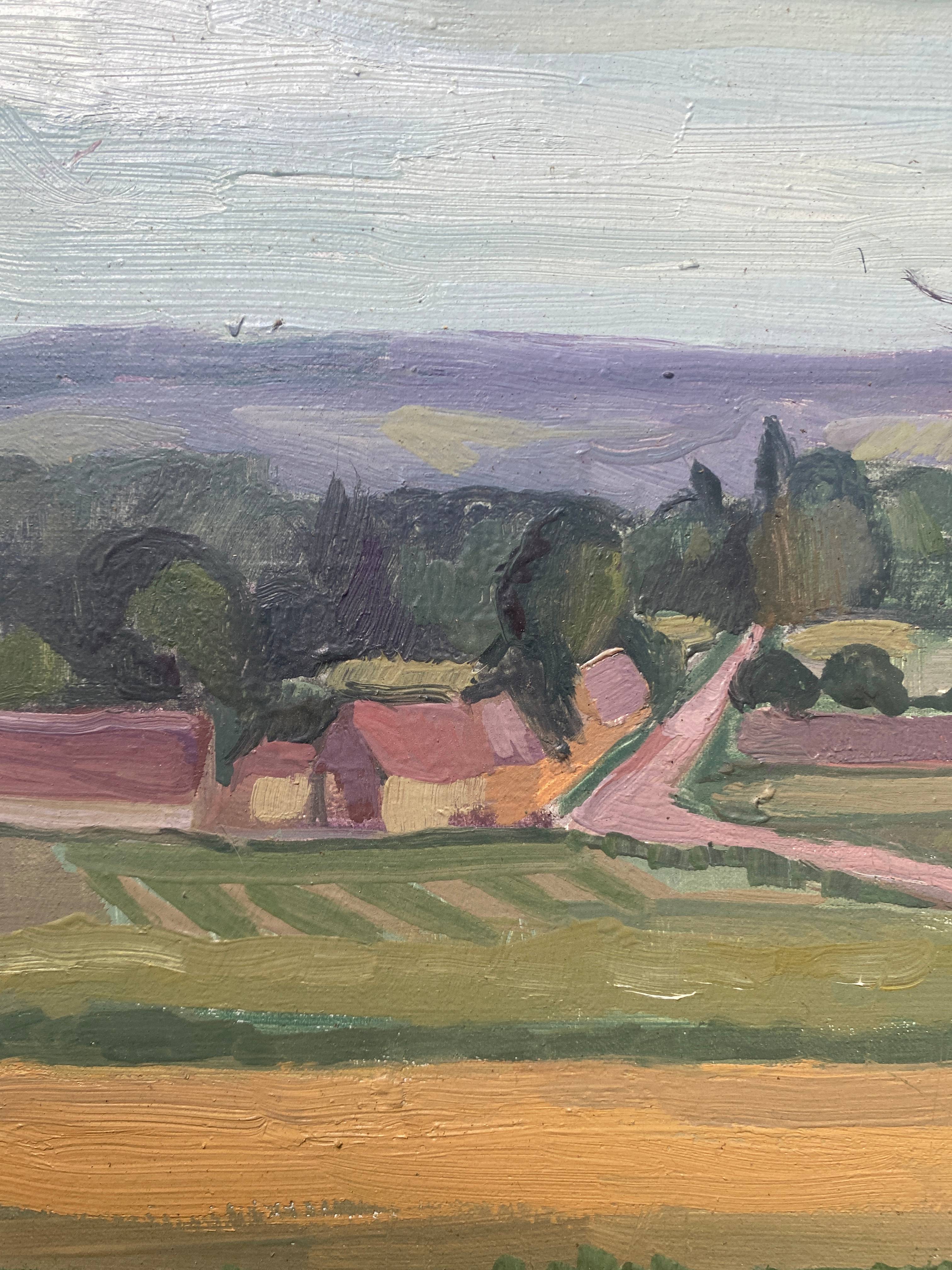 HST painting "Le poirier route d'Evreux" by Léon Gaudeaux (1893 / 1947)