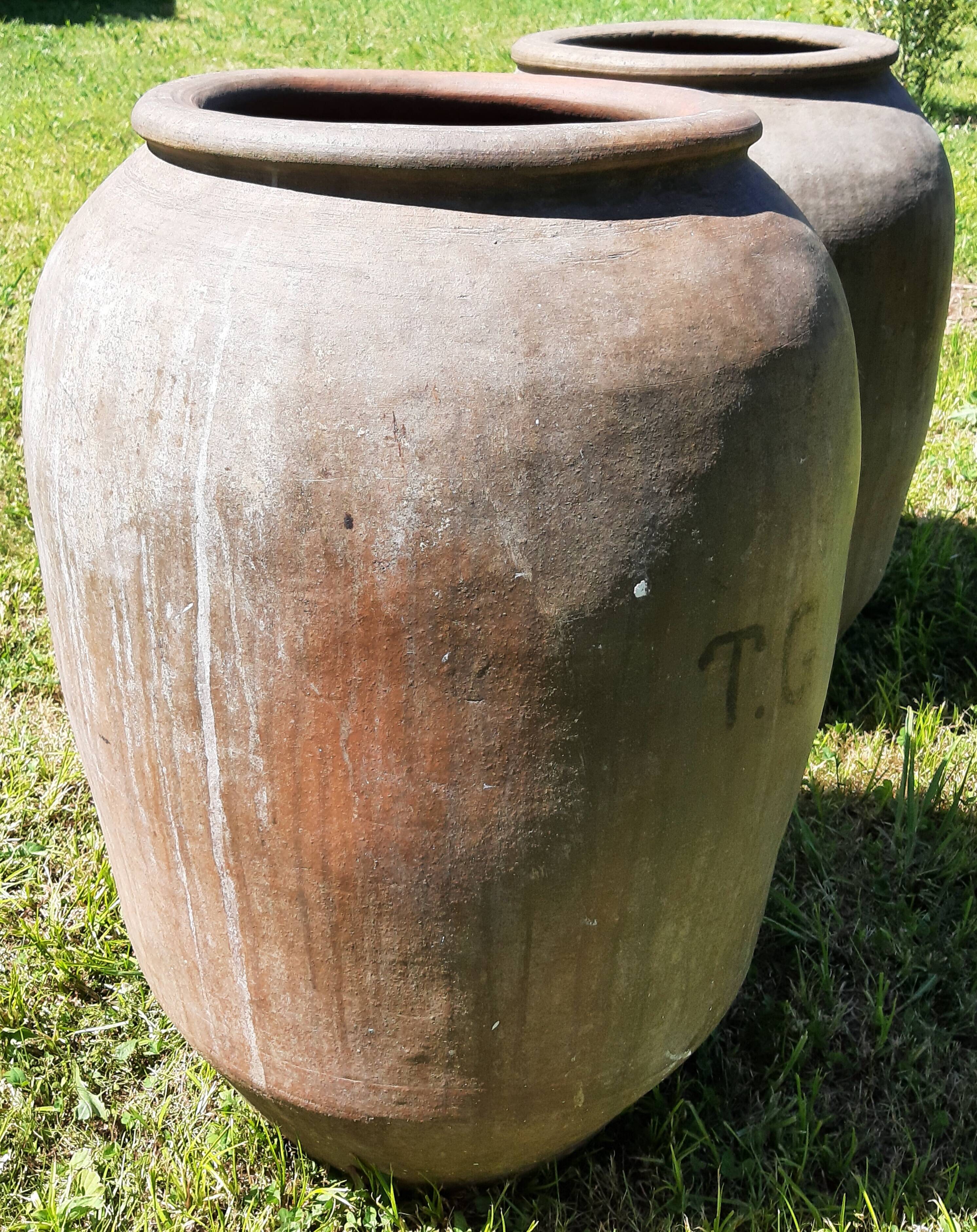 Pair of olive oil jars (or "tinajas"), Spain, 19th century