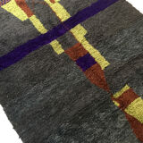 Moroccan Berber carpet Boujaad grey with colorful patterns 240x156cm