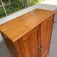 Small wardrobe / bonnetière in solid honey pine with 2 doors and 1 drawer.