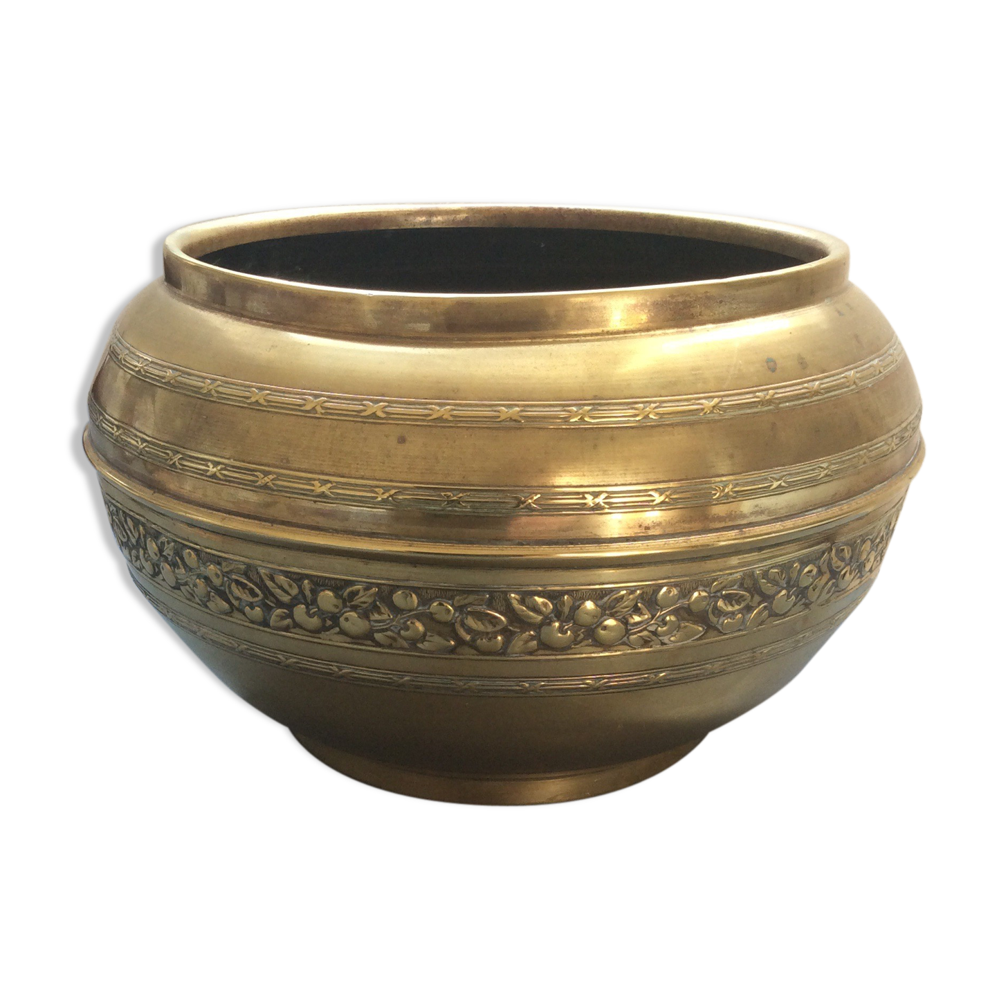 Planter  pot brass dore