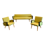 Vintage set Space Age sofa and two chairs for Drevopodnik Brno