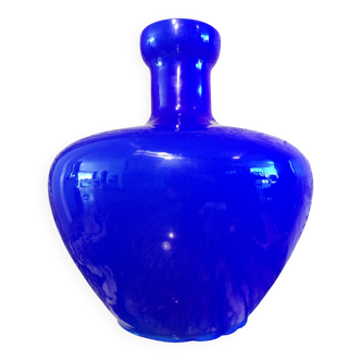 Murano opaline vase blue Ø34cm