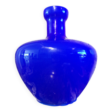 Murano opaline vase blue Ø34cm
