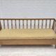 1970s, Swedish drop arm sofa/daybed, furniture fabric, oak wood.