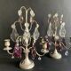 Pair of crystal tassel candelabras, 2-light candelabra, 1920,