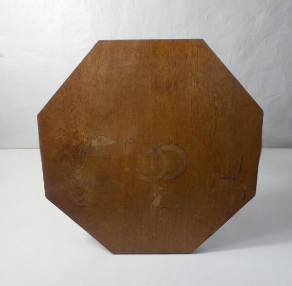 Table d'appoint design scandinave teck et acier chromé vintage