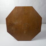 Table d'appoint design scandinave teck et acier chromé vintage