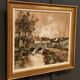 Oil on canvas cottages at the water's edge by Claude Mourier 1980