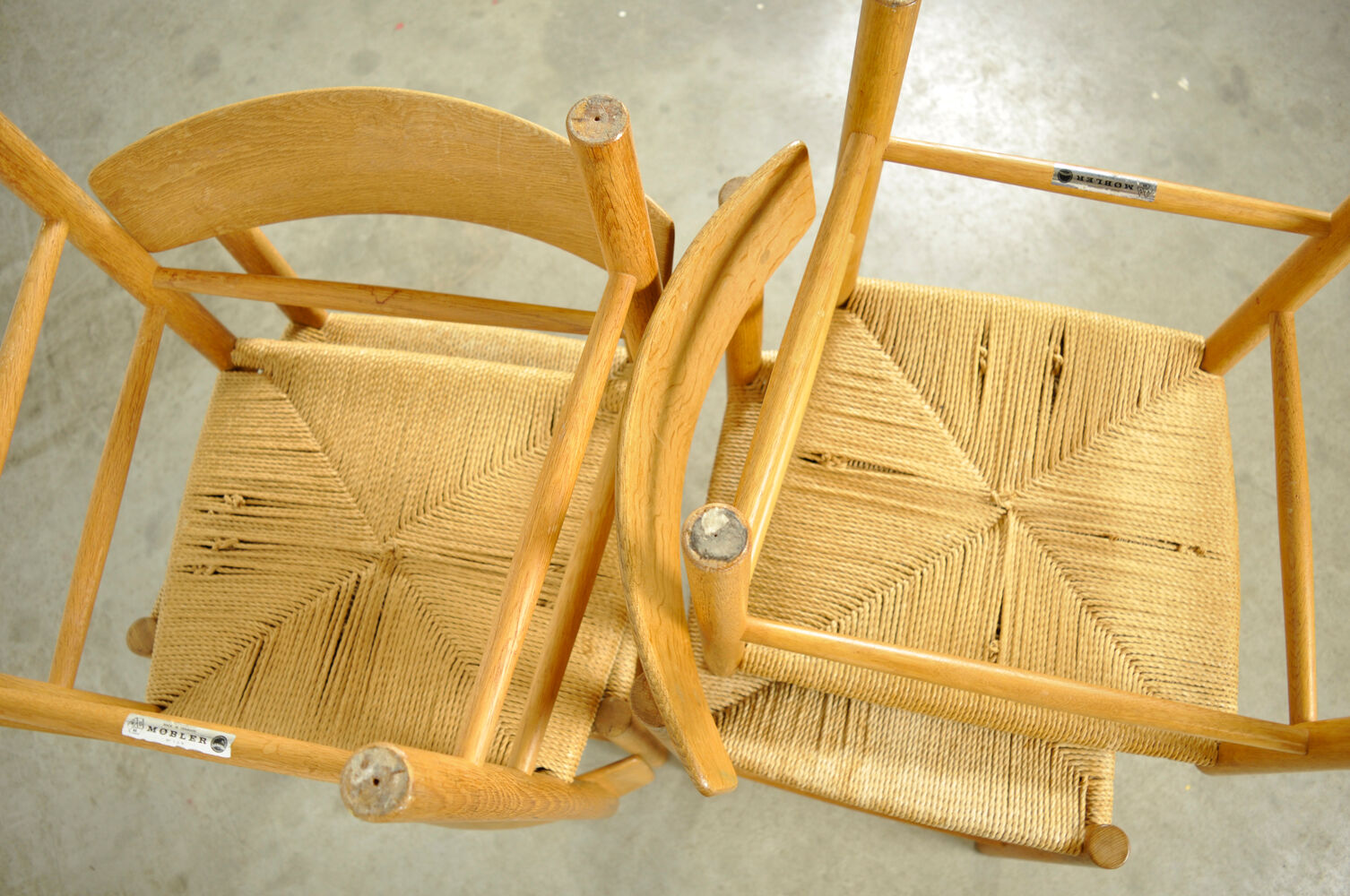 Set of four original oak dining chairs, model J39, by Børge Mogensen for F.D.B. Mobler, Denmark 1960