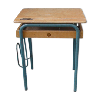 Desk table wooden childrens furniture school Delagrave vintage 1960/70
