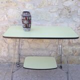 Side table / formica vintage yellow and black TV stand