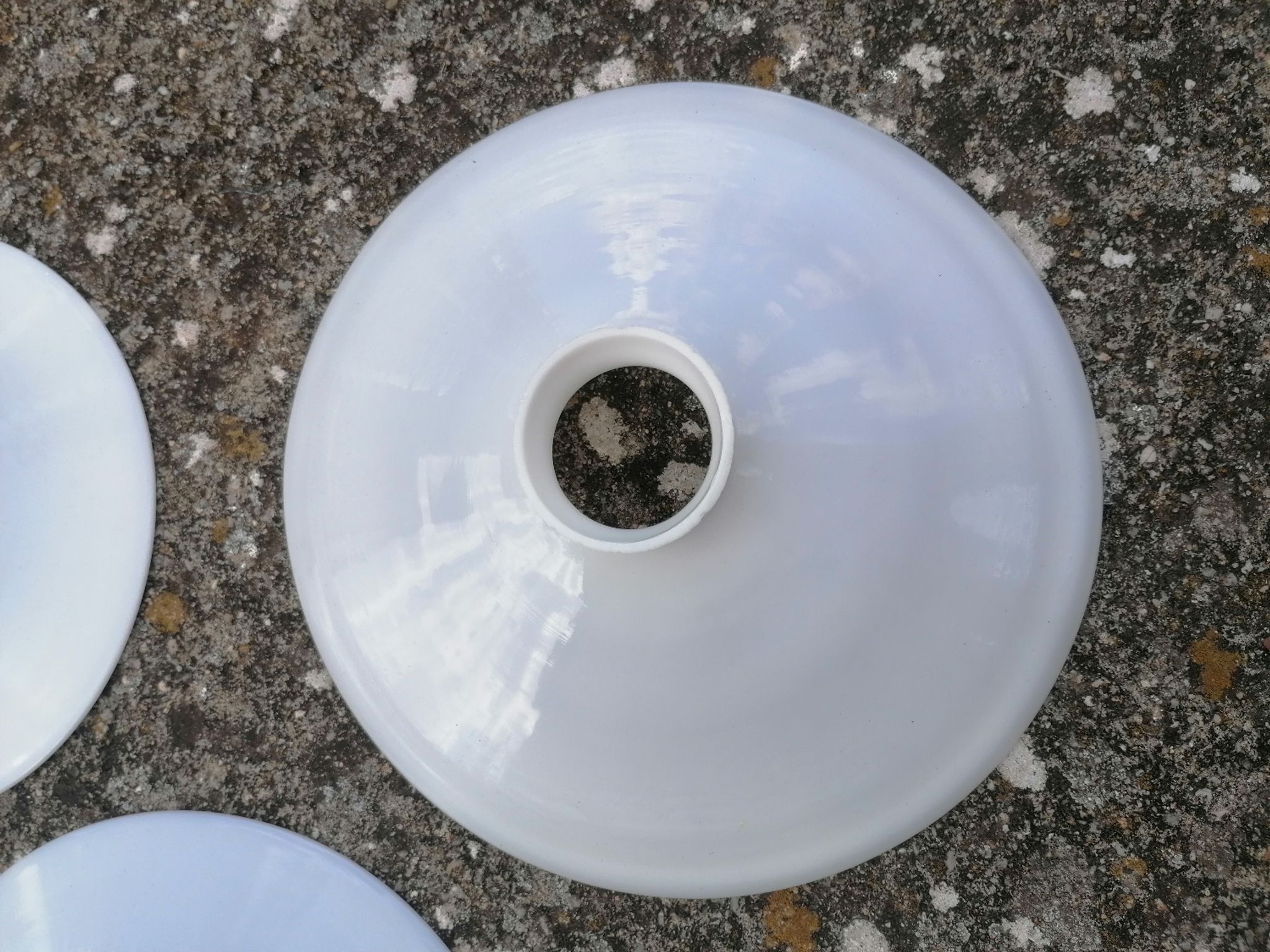 White opaline lampshade from the 1940s