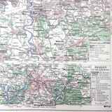 Old Germany map 43x43cm from 1950